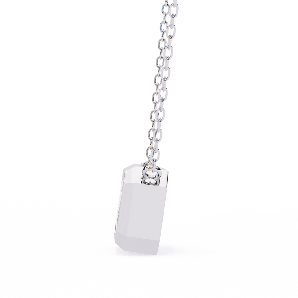 White Gold East-West Emerald Cut Diamond Pendant