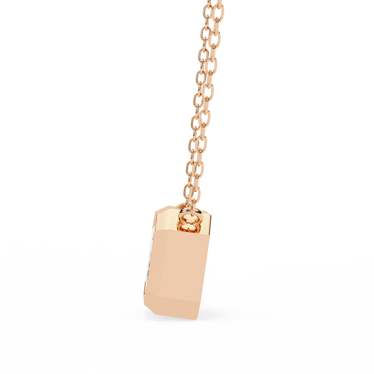 Emerald-Cut Bezel Solitaire Pendant