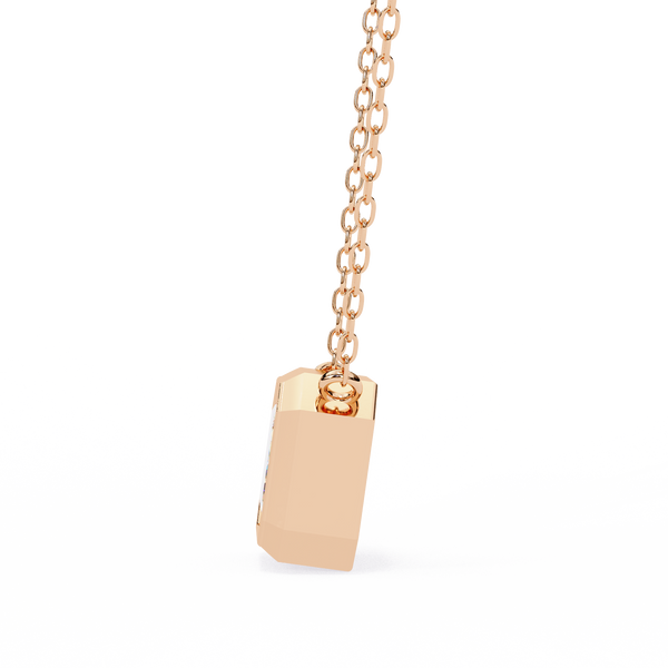 Emerald-Cut Bezel Solitaire Pendant