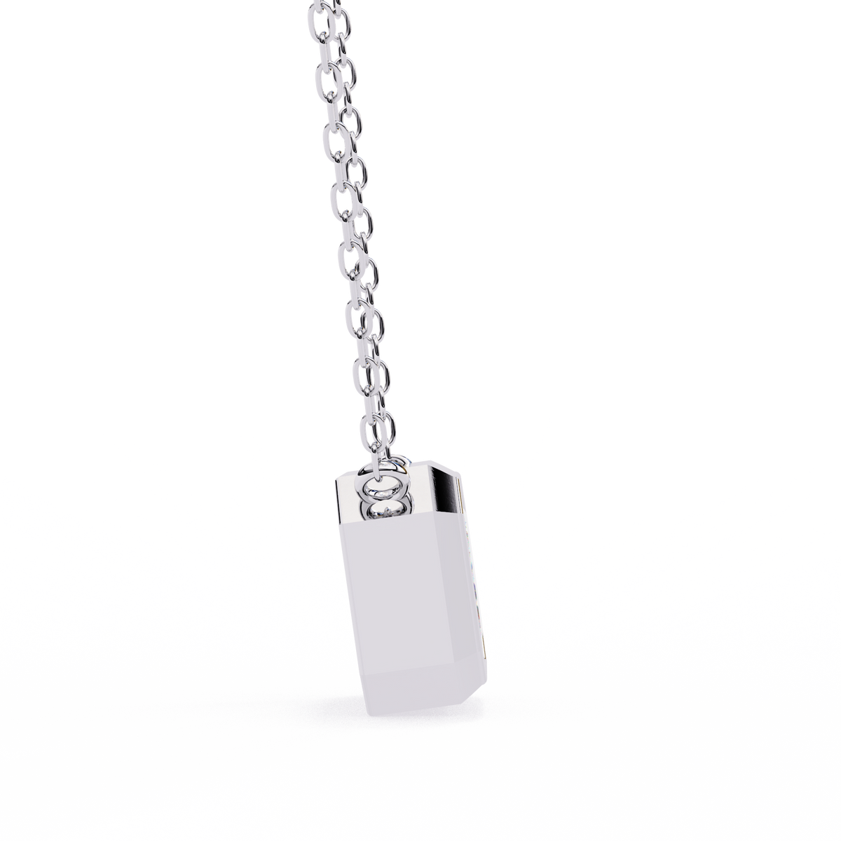 Emerald-Cut Bezel Solitaire Pendant