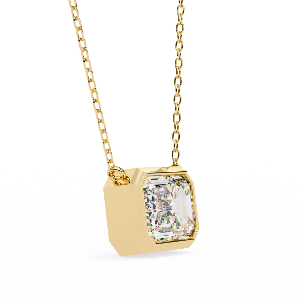 Emerald-Cut Bezel Solitaire Pendant