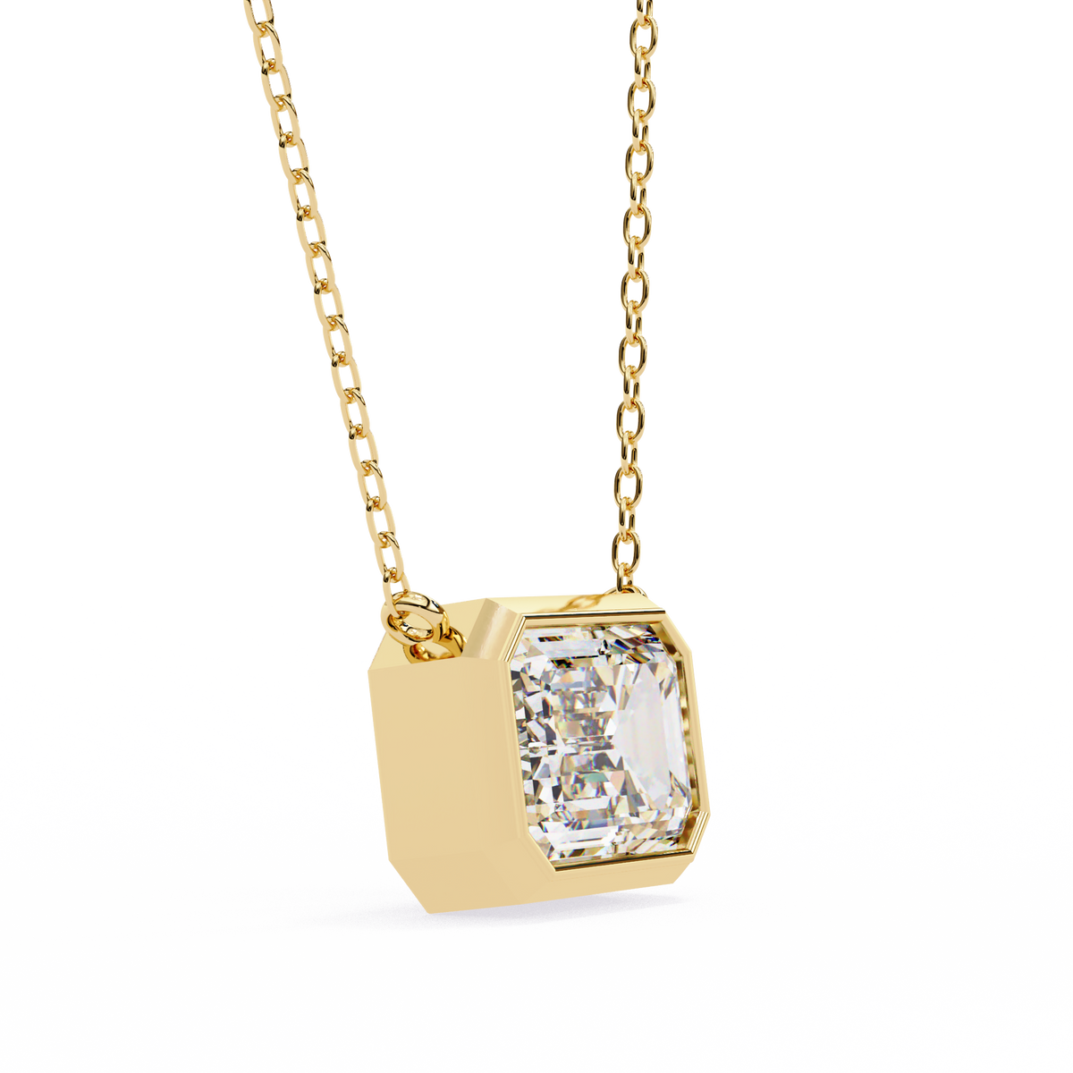 Emerald-Cut Bezel Solitaire Pendant