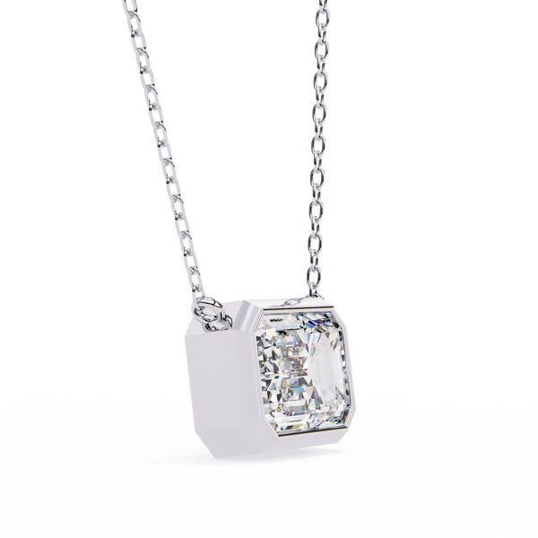 Emerald-Cut Bezel Solitaire Pendant