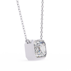 White Gold East-West Emerald Cut Diamond Pendant