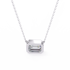 Emerald-Cut Bezel Solitaire Pendant