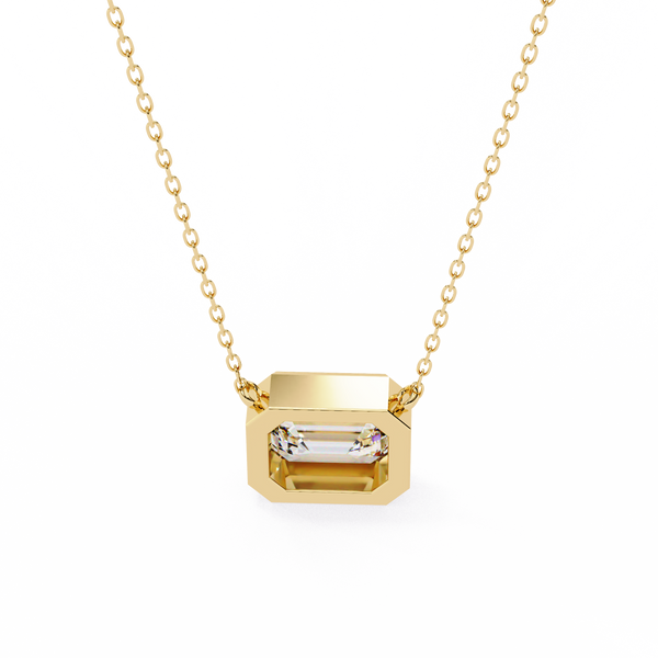 Emerald-Cut Bezel Solitaire Pendant