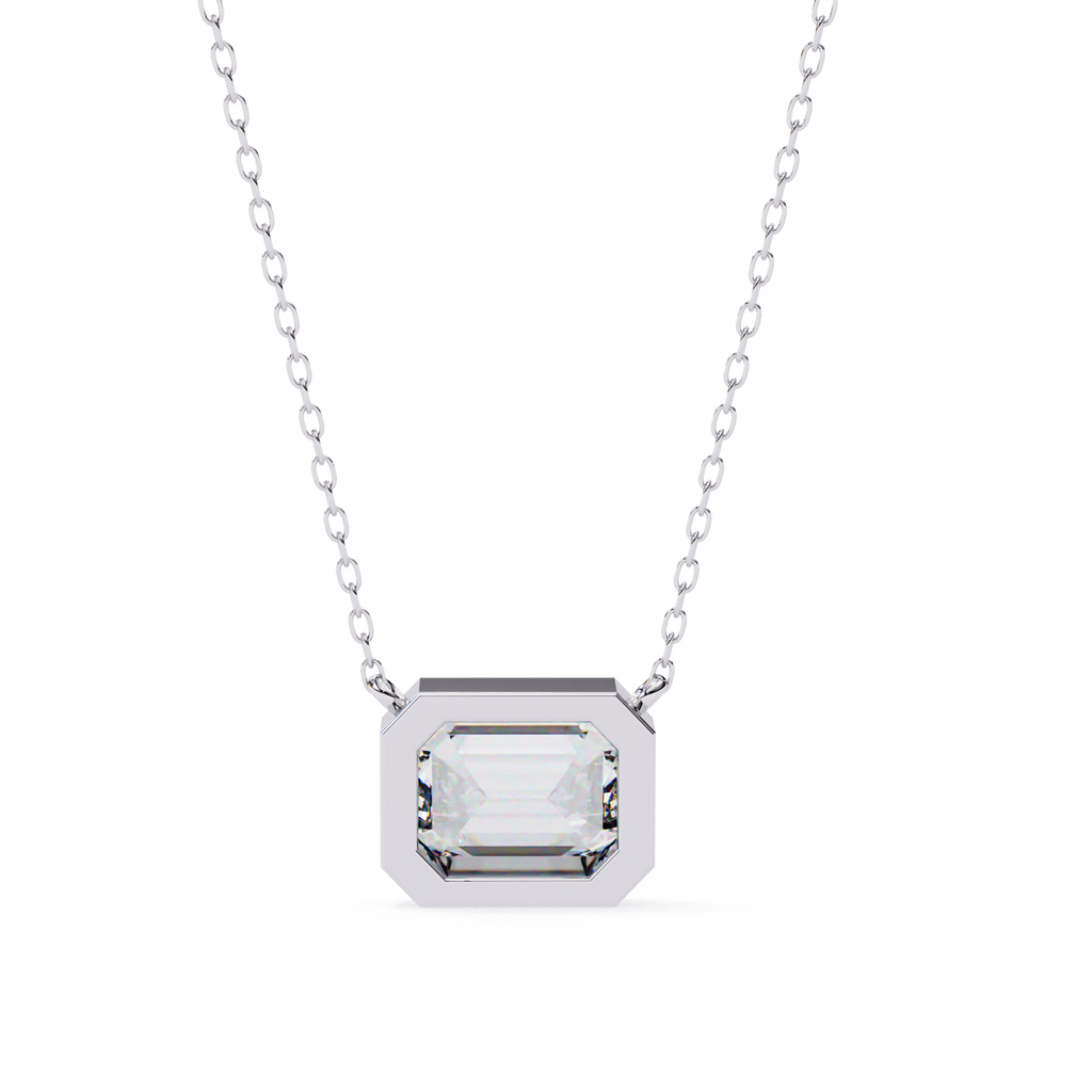 Emerald-Cut Bezel Solitaire Pendant