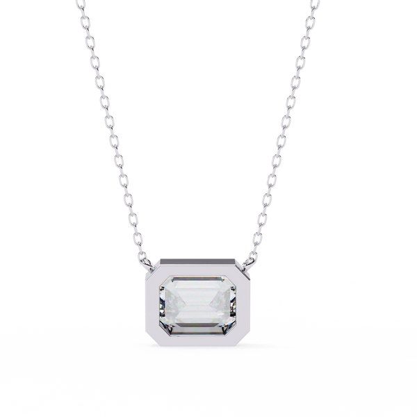Emerald-Cut Bezel Solitaire Pendant