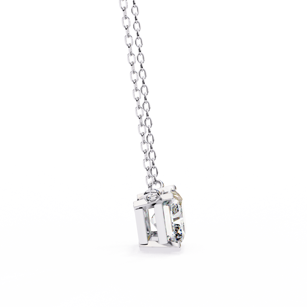 White Gold East-West Radiant Cut Diamond Pendant