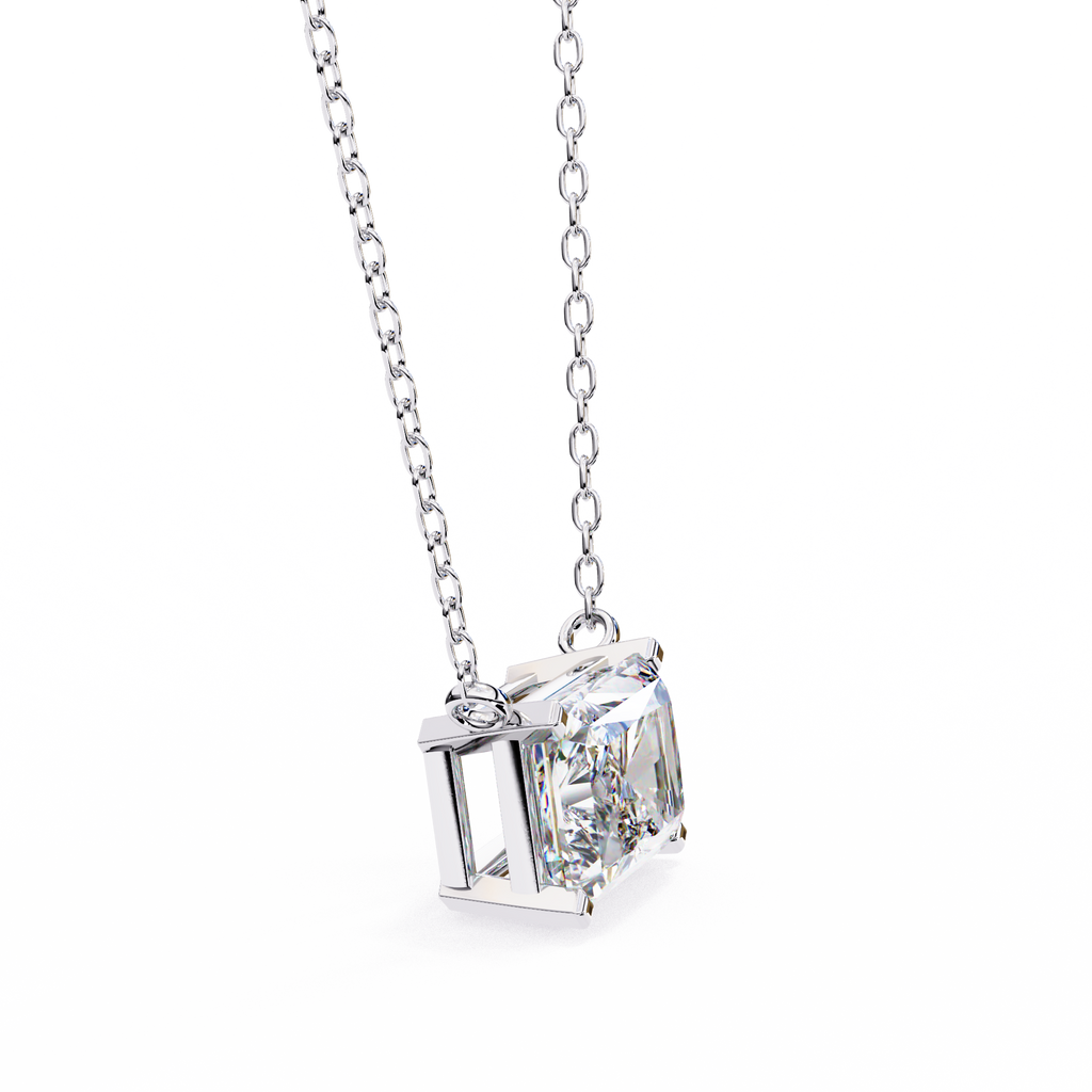 White Gold East-West Radiant Cut Diamond Pendant