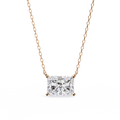 Rose Gold Radiant Cut Diamond East-West Solitaire Pendant