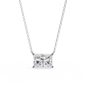 White Gold East-West Radiant Cut Diamond Pendant