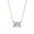 Gold Radiant Cut Diamond East-West Solitaire Pendant
