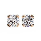 Round Brilliant-Cut Natural Diamond Stud Earrings