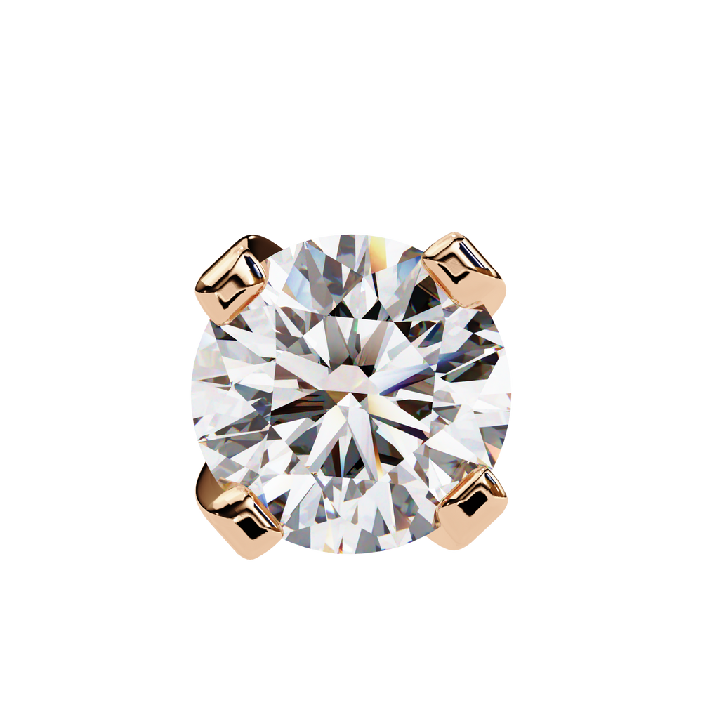 Round Brilliant-Cut Natural Diamond Stud Earrings