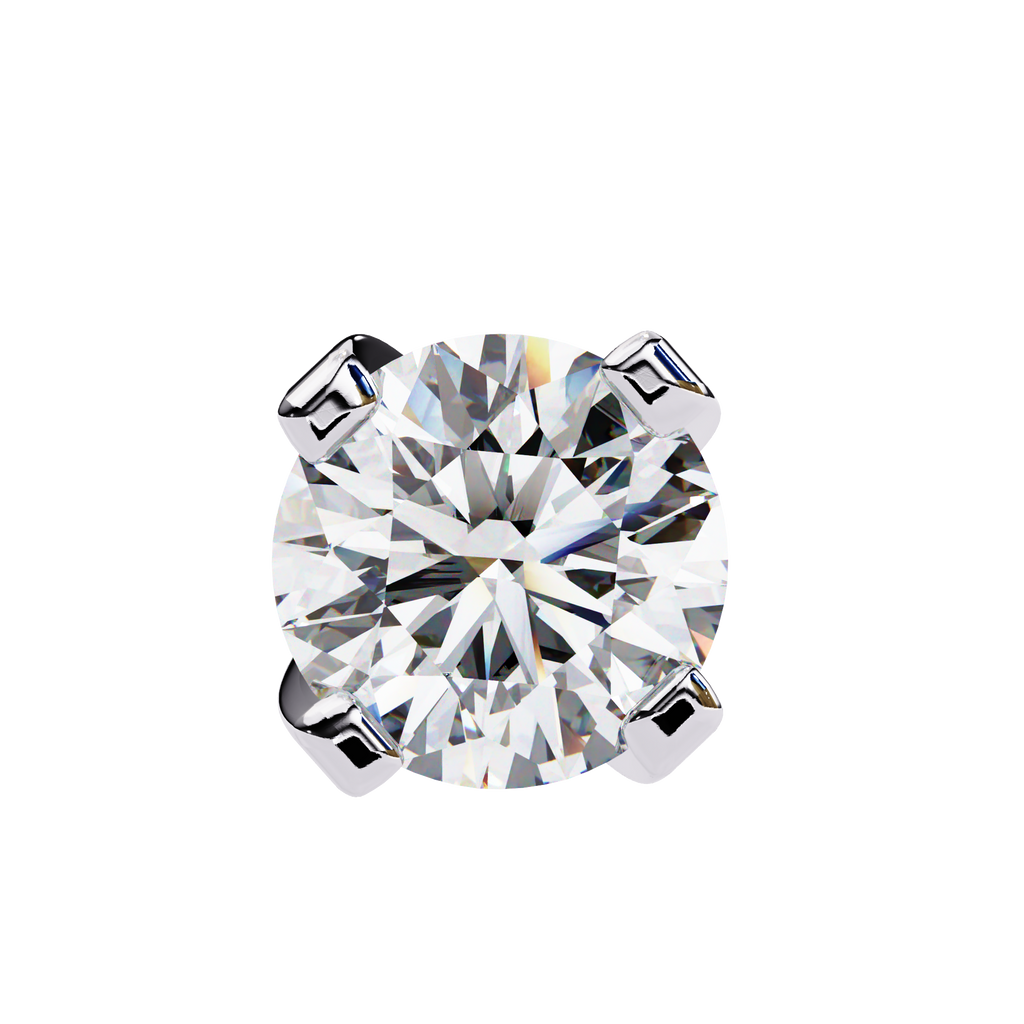Round Brilliant-Cut Natural Diamond Stud Earrings