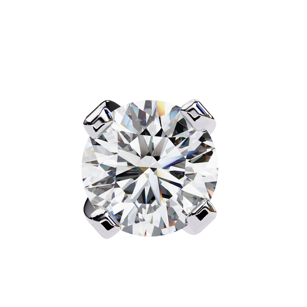 Round Brilliant-Cut Natural Diamond Stud Earrings