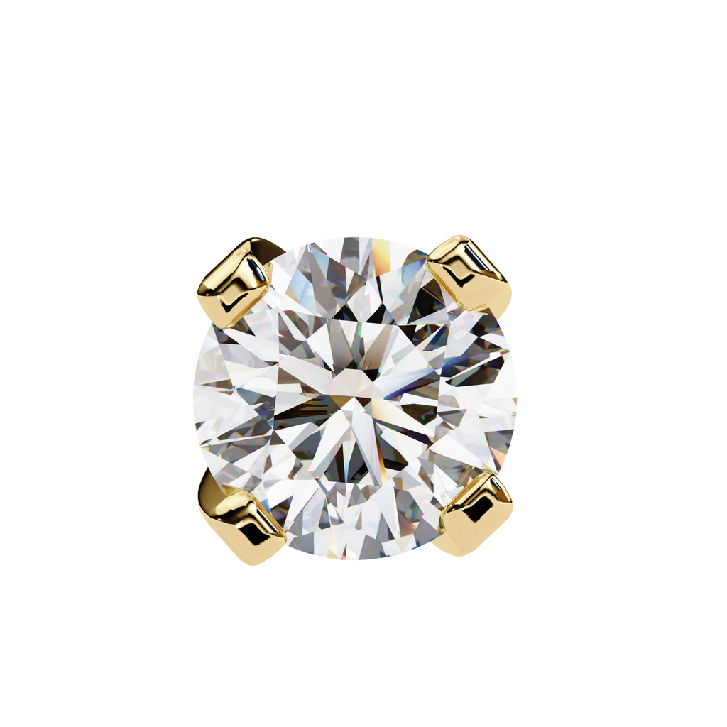 Round Brilliant-Cut Natural Diamond Stud Earrings