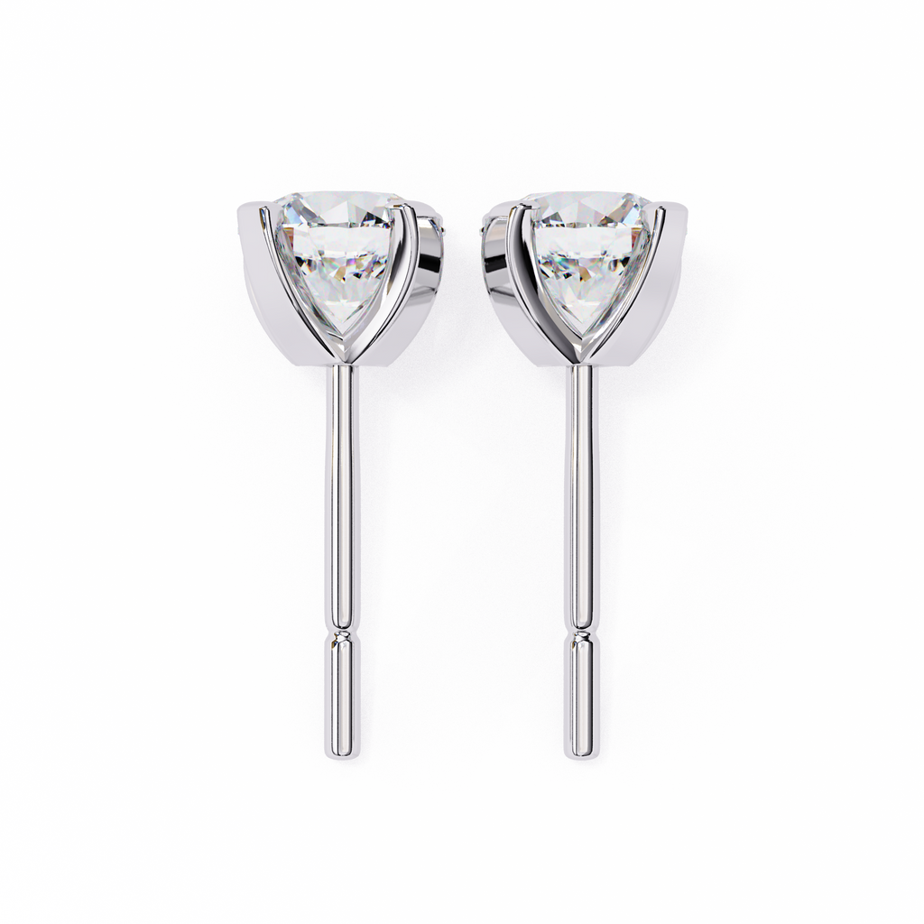 Round Brilliant-Cut Natural Diamond Stud Earrings