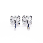 White Gold Four-Prong Round Solitaire Diamond Stud Earrings