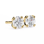 Round Brilliant-Cut Natural Diamond Stud Earrings