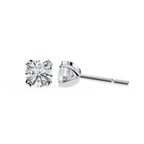 Round Brilliant-Cut Natural Diamond Stud Earrings