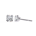 White Gold Four-Prong Round Solitaire Diamond Stud Earrings