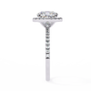 White Gold Cushion-Cut Diamond Halo Pavé Engagement Ring