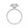 White Gold Cushion-Cut Diamond Halo Pavé Engagement Ring