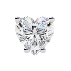 White Gold Heart-Cut Solitaire Diamond Stud Earrings