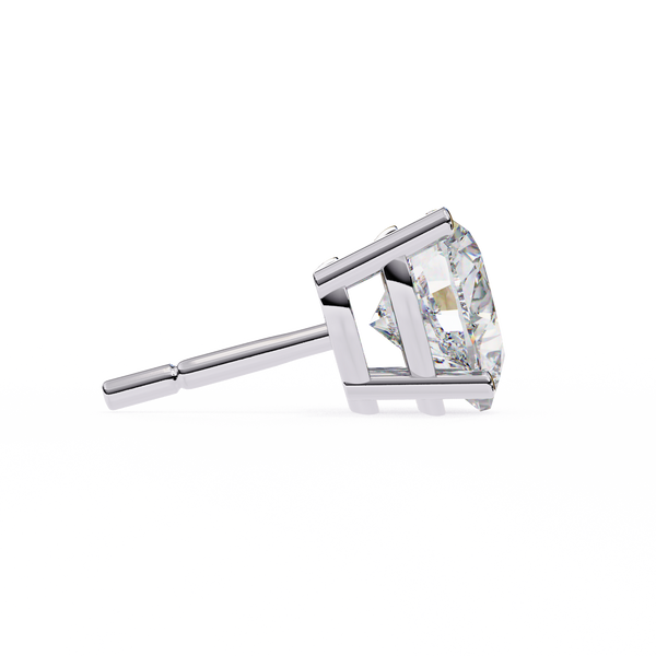 White Gold Heart-Cut Solitaire Diamond Stud Earrings