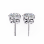 White Gold Heart-Cut Solitaire Diamond Stud Earrings