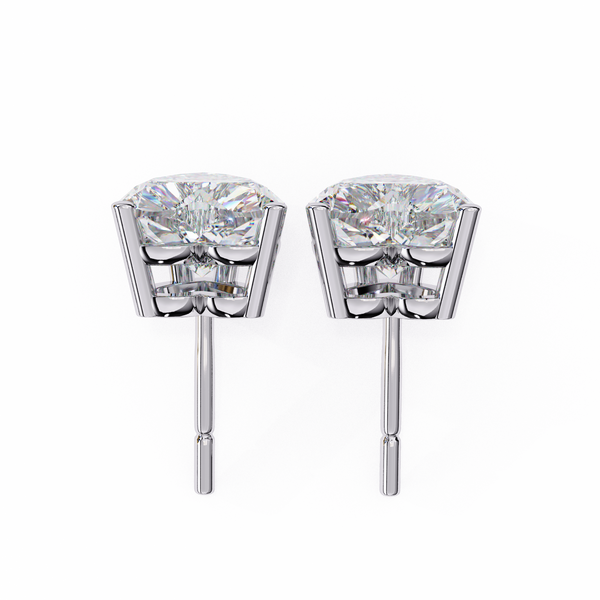 White Gold Heart-Cut Solitaire Diamond Stud Earrings