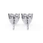 White Gold Heart-Cut Solitaire Diamond Stud Earrings