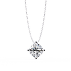 White Gold Kite-Set Cushion Cut Diamond Pendant