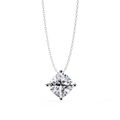 White Gold Kite-Set Cushion Cut Diamond Pendant
