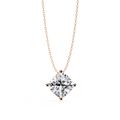 Rose Gold Cushion Cut Diamond Floating Solitaire Pendant