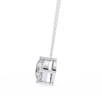 White Gold Kite-Set Cushion Cut Diamond Pendant