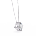 White Gold Kite-Set Cushion Cut Diamond Pendant