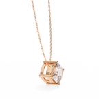 Rose Gold Cushion Cut Diamond Floating Solitaire Pendant