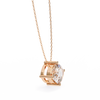 Rose Gold Cushion Cut Diamond Floating Solitaire Pendant