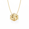 Gold Cushion Cut Diamond Floating Solitaire Pendant