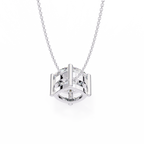 White Gold Kite-Set Cushion Cut Diamond Pendant