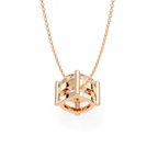 Rose Gold Cushion Cut Diamond Floating Solitaire Pendant