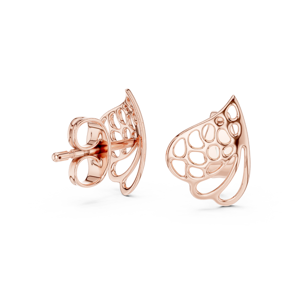 Foglia Openwork Leaf Gold Stud Earring