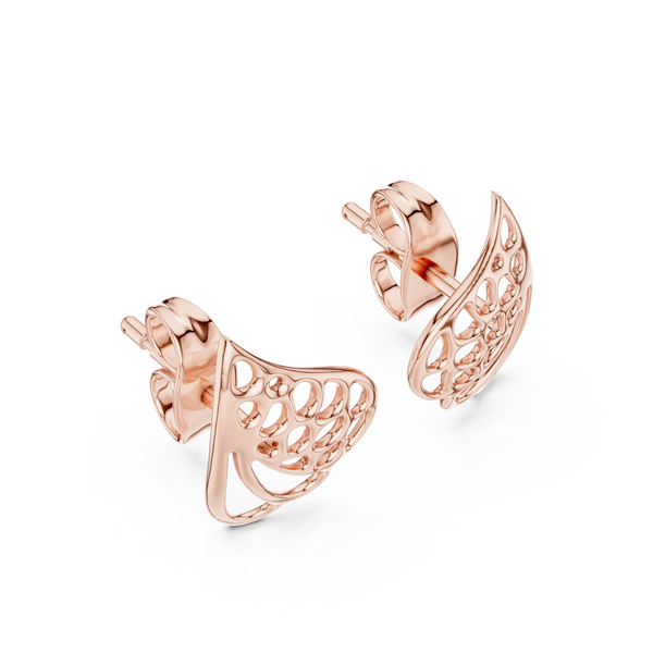 Foglia Openwork Leaf Gold Stud Earring