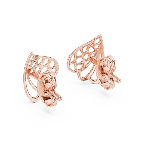 Foglia Openwork Leaf Gold Stud Earring