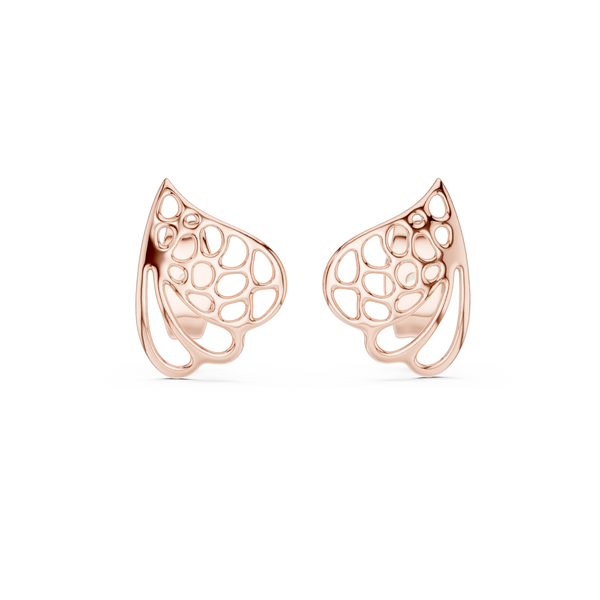 Foglia Openwork Leaf Gold Stud Earring