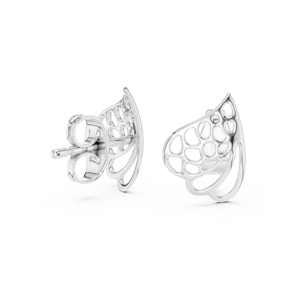 Foglia Openwork Leaf Gold Stud Earring