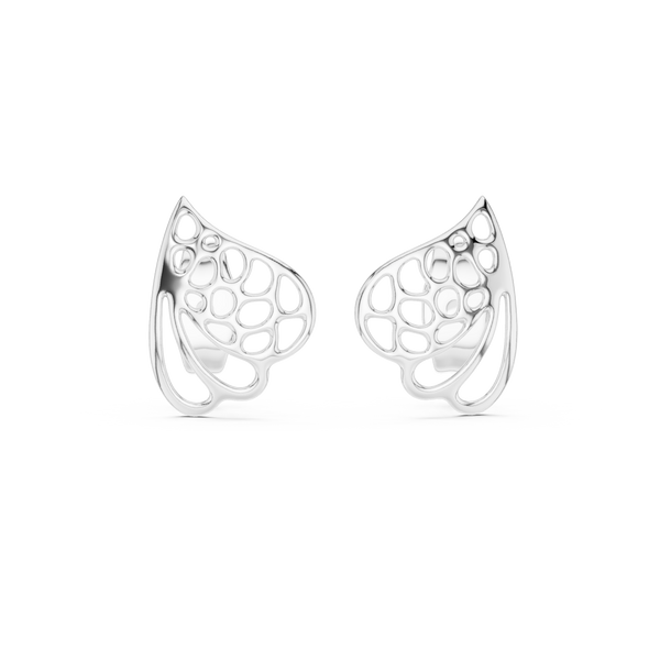 Foglia Openwork Leaf Gold Stud Earring